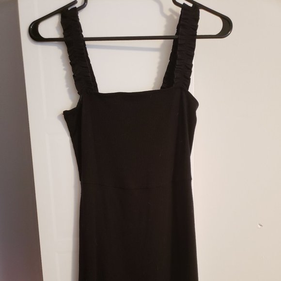 Black Mini Dress with Ruffle Straps - Picture 1 of 1